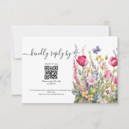 Colorful Garden Boho Wildblume RSVP Card Karte