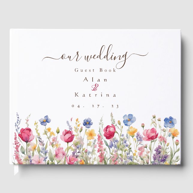 Colorful Garden Boho Wildblumen Gästebuch (Vorderseite)