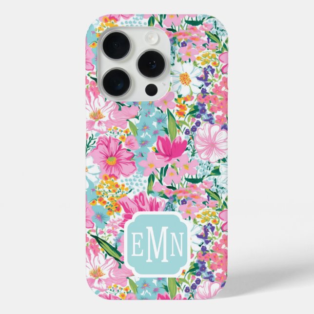 Colorful Garden Monogrammed Case-Mate iPhone Hülle (Rückseite)