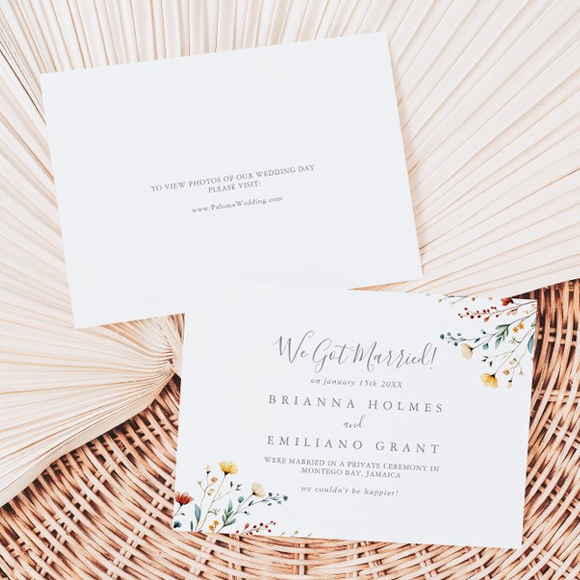 Colorful Garden Wildflower Elopement Ankündigung (Von Creator hochgeladen)