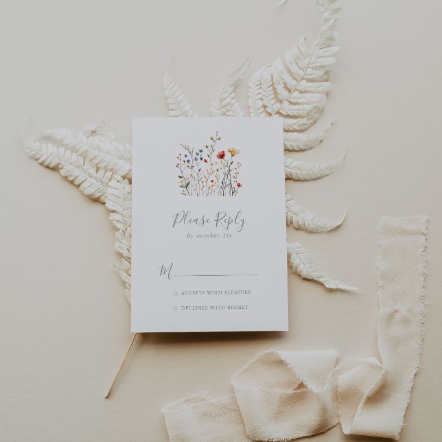 Colorful Garden wildflower RSVP Karte (Von Creator hochgeladen)