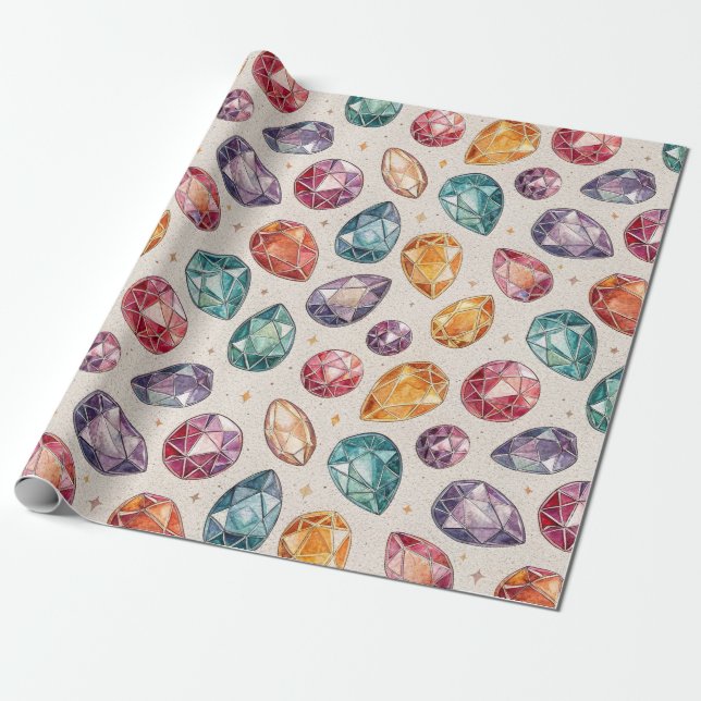 Colorful Gemstone Pattern (1) Geschenkpapier (Ungerollt)