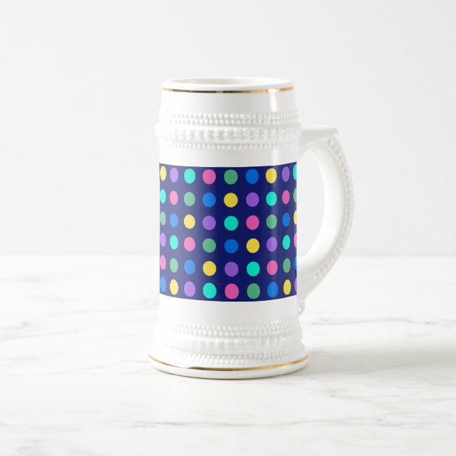 Colorful Geometric Dots Design -  Bierglas (VorderseiteRechts)