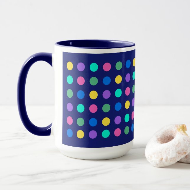Colorful Geometric Dots Drinkware Design -  Tasse (Mit Donut)