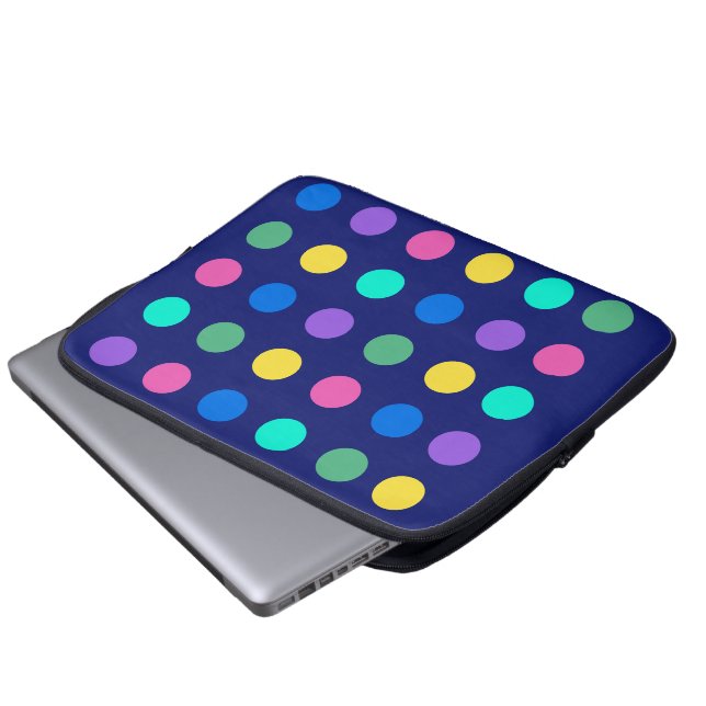 Colorful Geometric Dots Laptopschutzhülle (Vorne Knopf)
