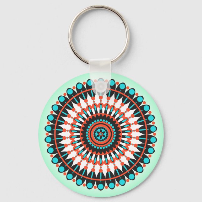 Colorful Geometric Mandala Art-46456 Schlüsselanhänger (Vorderseite)