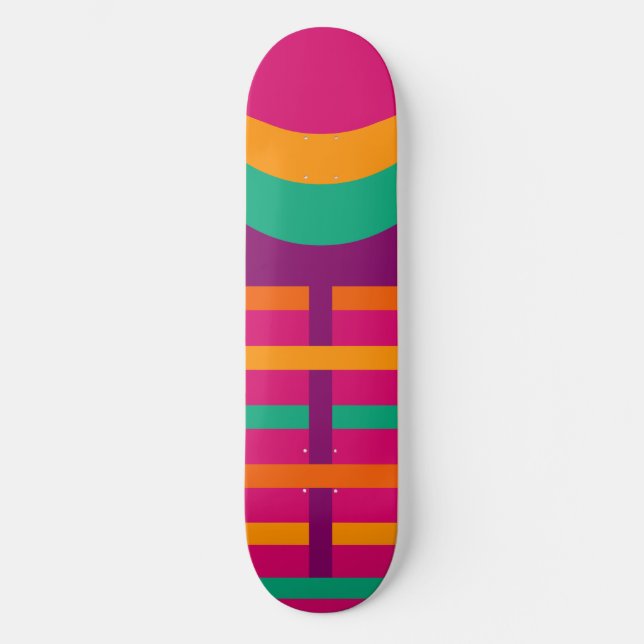 Colorful Geometric Pattern Girly  Skateboard (Vorderseite)