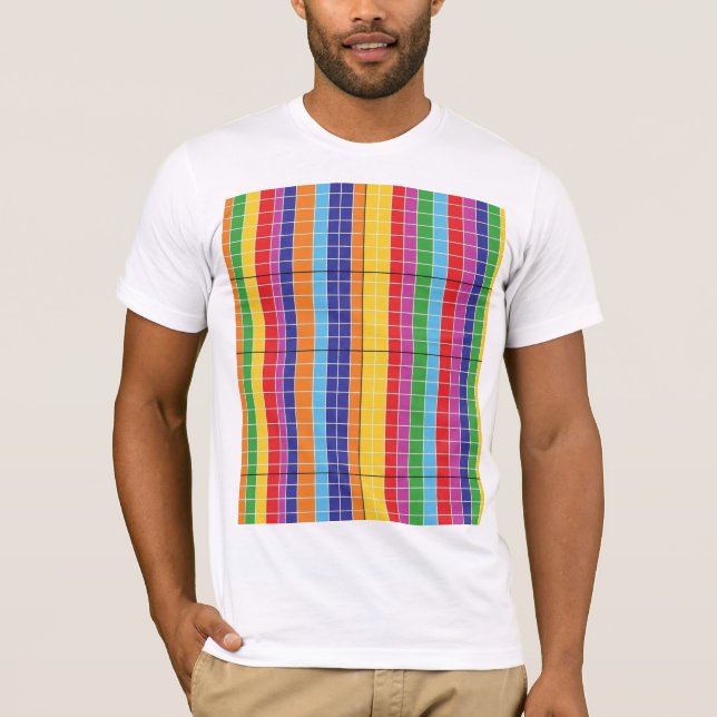 Colorful Geometric Pattern T-Shirt | Modern Rainbo (Devant)