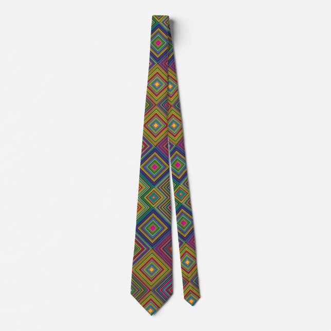 Colorful geometric pattern tie displayed front  krawatte (Vorderseite)
