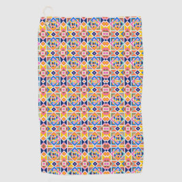 Colorful geometric patterned towels  golfhandtuch