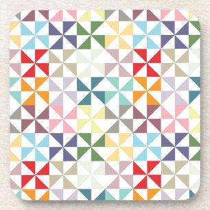 Colorful Geometric Pinwheel Getränkeuntersetzer