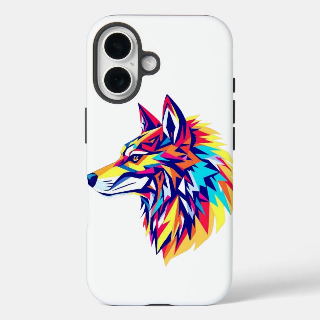 Colorful Geometric Wolf iPhone / iPad case (Rückseite)