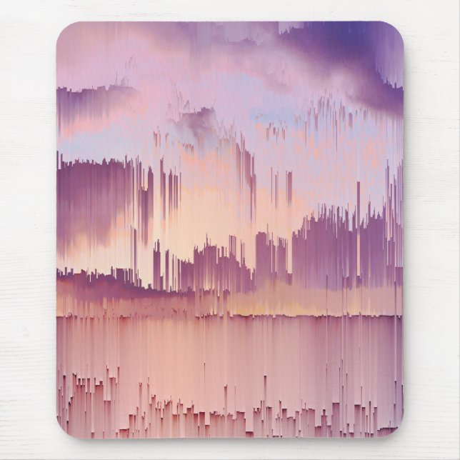 Colorful Glitch Sunset Horizon Mousepad (Vorne)