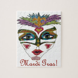 Colorful Glitter Feather Mask