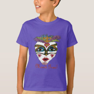 Colorful Glitter Feather Mask T-Shirt