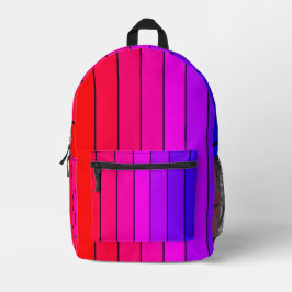 Colorful Gradient Stripes Bedruckter Rucksack