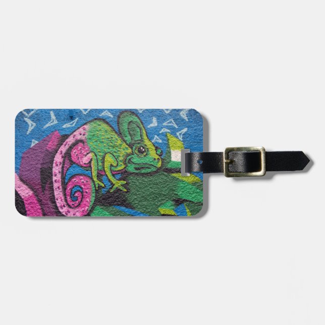 Colorful Graffiti Chameleon Gepäckanhänger (Vorderseite horizontal)