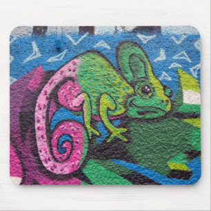 Colorful Graffiti Chameleon Mousepad