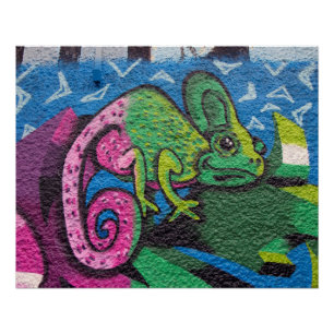 Colorful Graffiti Chameleon Poster