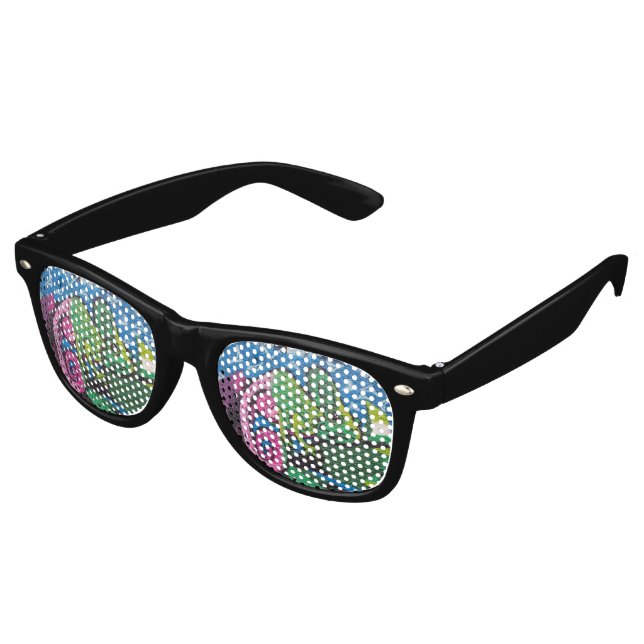 Colorful Graffiti Chameleon Sonnenbrille (Schrägansicht)