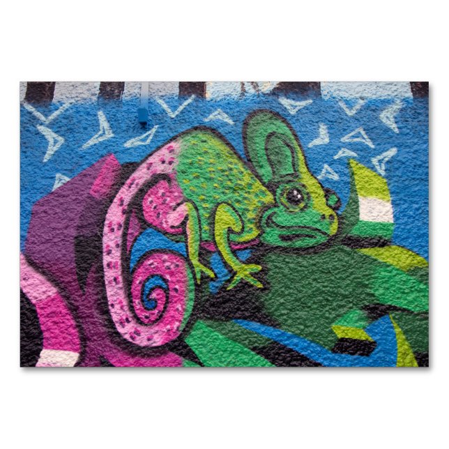 Colorful Graffiti Chameleon Tischnummer (Vorderseite)