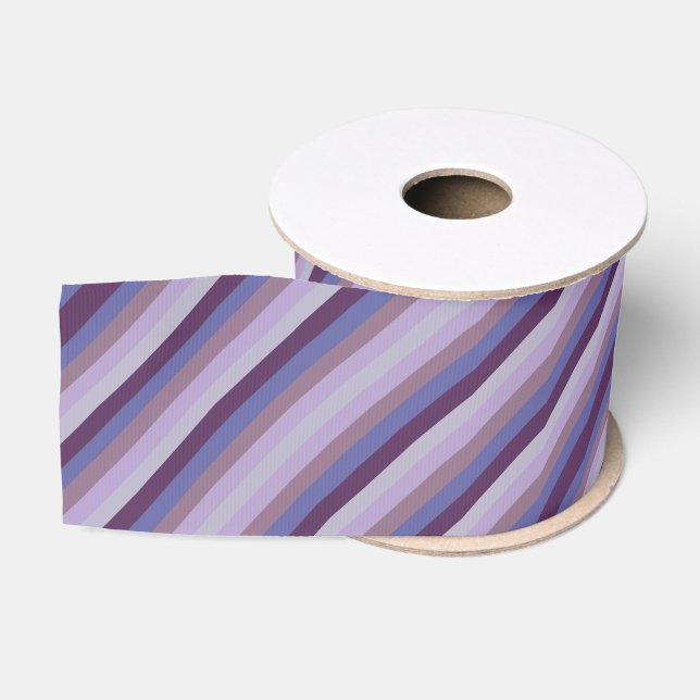 Colorful Grape Lavender Magenta Blue Purple Stripe Ripsband (Spule)