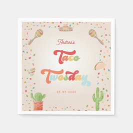 Colorful Groovy Fiesta 2. Geburtstag Taco 2 Wosday Serviette