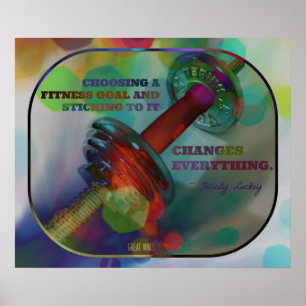 Colorful Gym Poster with Weights 004
