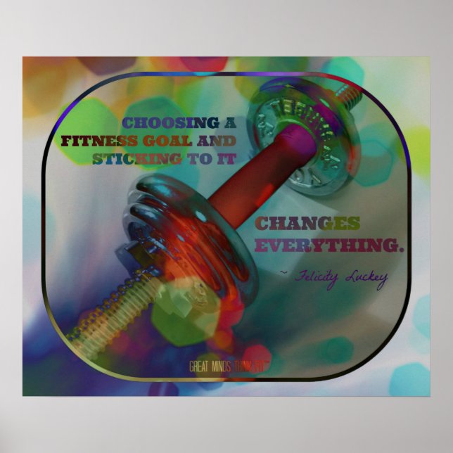 Colorful Gym Poster with Weights 004 (Vorne)