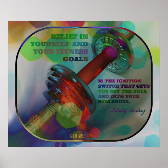 Colorful Gym Poster with Weights 009 (Vorne)