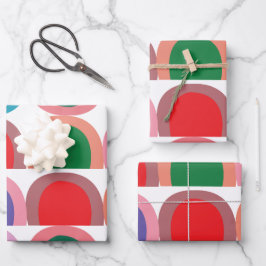 Colorful Half Circle Geometric Geschenkpapier Set