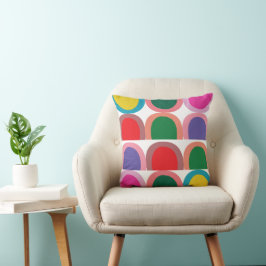 Colorful Half Circle Geometric Kissen