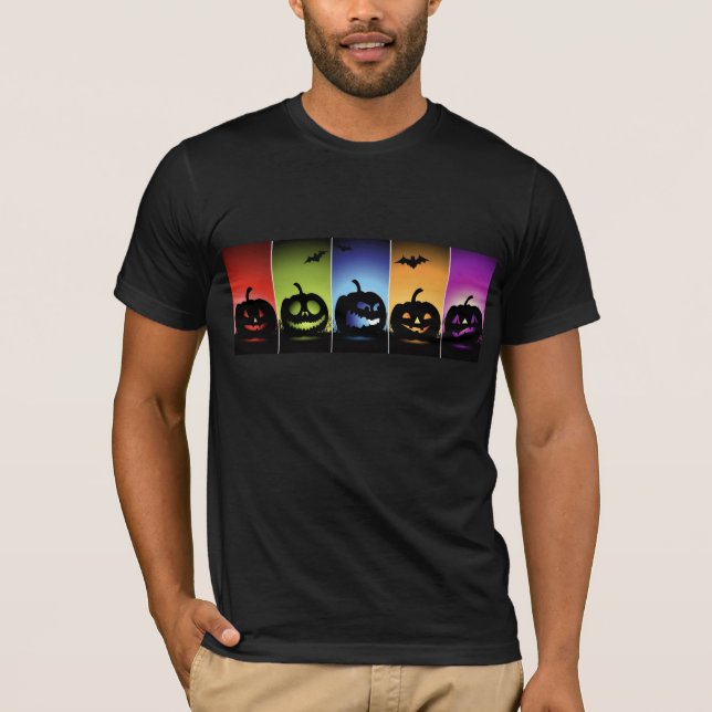 Colorful Halloween Pumpkins T-Shirt (Vorderseite)