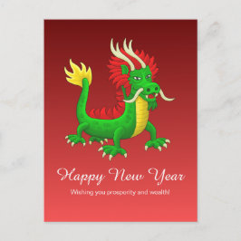 Colorful Hand Drawn Chinese Dragon Feiertagspostkarte