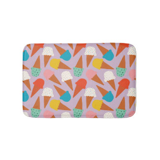 Colorful Hand-Drawn Ice Cream Cone Pattern  Badematte