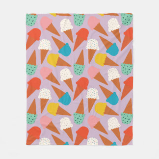 Colorful Hand-Drawn Ice Cream Cone Pattern  Fleecedecke