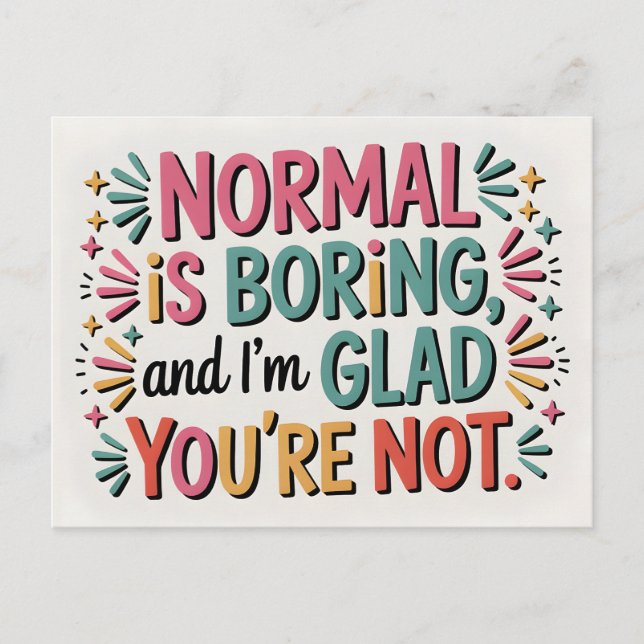 Colorful Hand Lettered Modern Typography Quote Postkarte (Vorderseite)