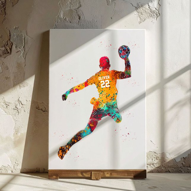 Colorful Handball Player Leinwanddruck (Von Creator hochgeladen)