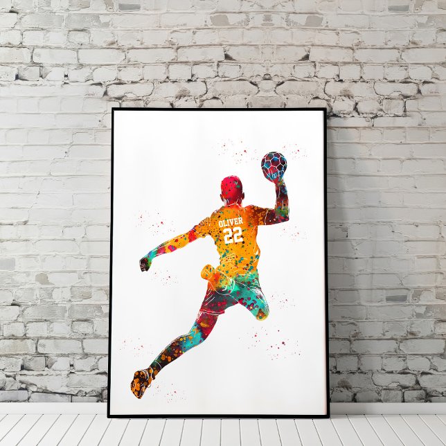 Colorful Handball Player Poster (Von Creator hochgeladen)