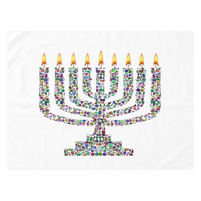 Colorful Hanukkah Candle Tischdecke (Vorderseite (Horizontal))