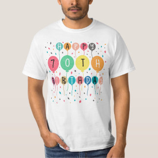 Colorful Happy 70th birthday with ballons T-Shirt