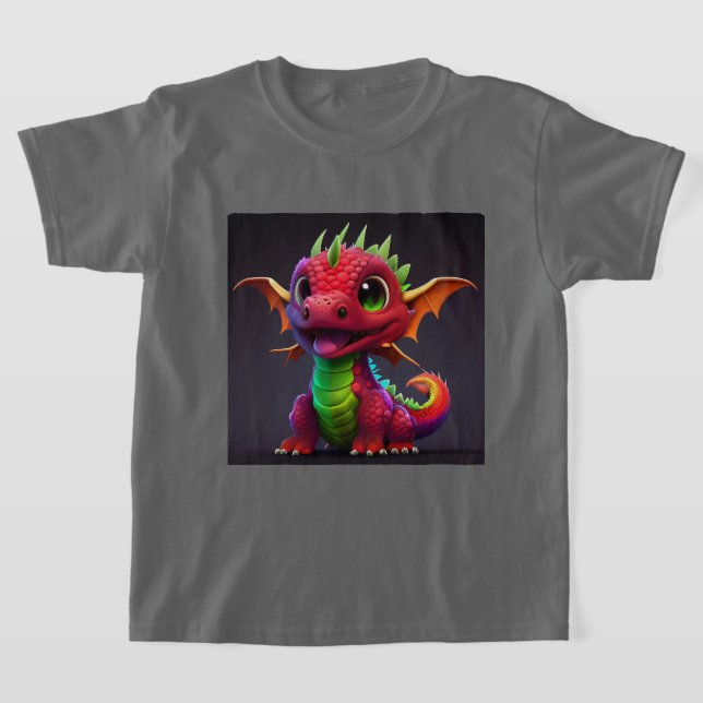 Colorful Happy Baby Dragon Kinder T-Shirt (Ablage )