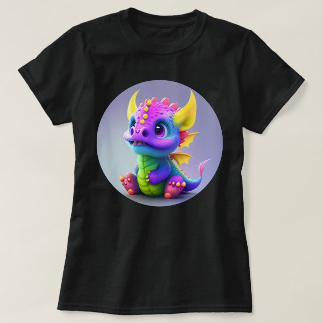 Colorful Happy Baby Dragon T - Shirt (Design vorne)