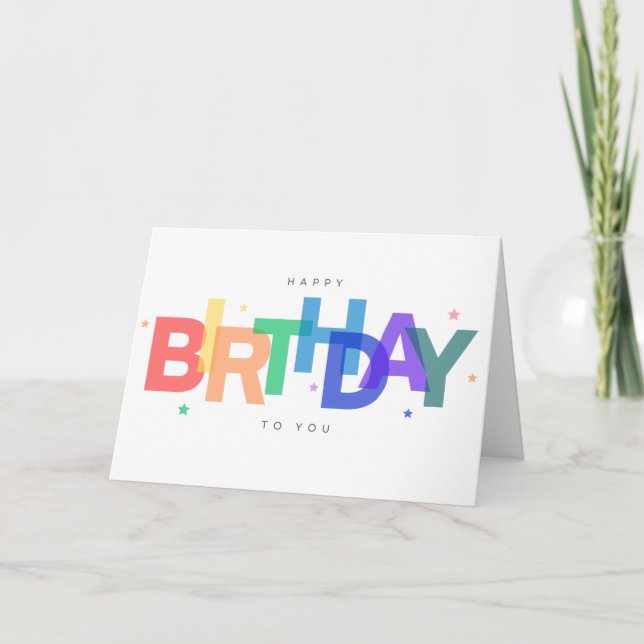Colorful Happy Birthday Karte (Vorderseite)
