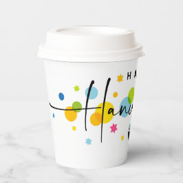 Colorful Happy Hanukkah Pappbecher