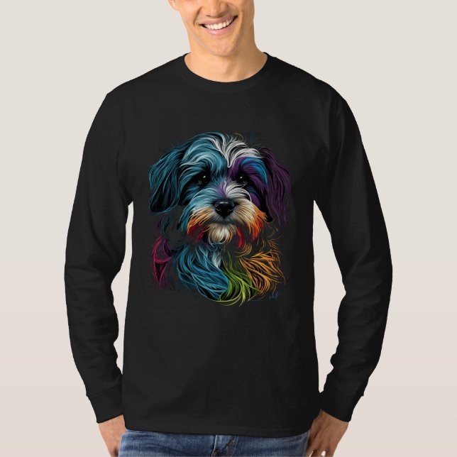 Colorful Havanese Face Painting  Animals Dog T-Shirt (Vorderseite)
