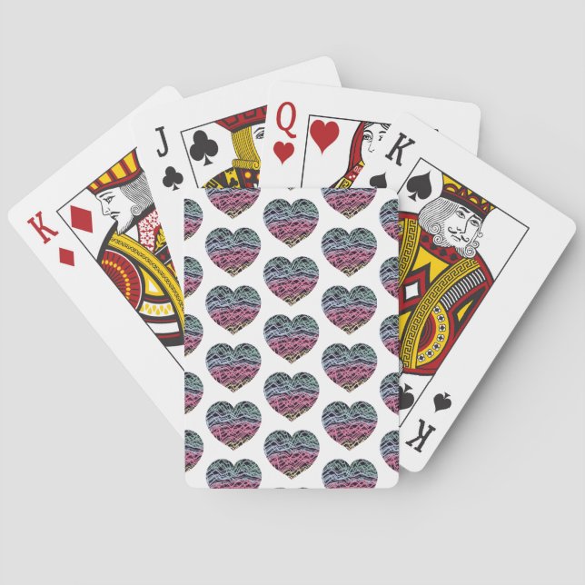 Colorful Heart Motif Spielkarten (Rückseite)