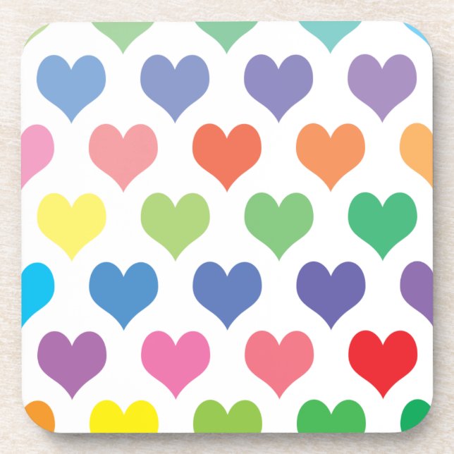 Colorful hearts design untersetzer (Vorderseite)