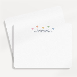 Colorful Hearts Nursery Note Card Einladung