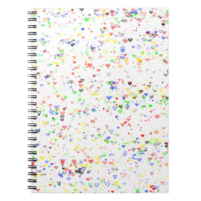 Colorful Hearts Pattern Notebook Notizblock (Vorderseite)